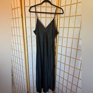 Quince Black Silk Midi Dress